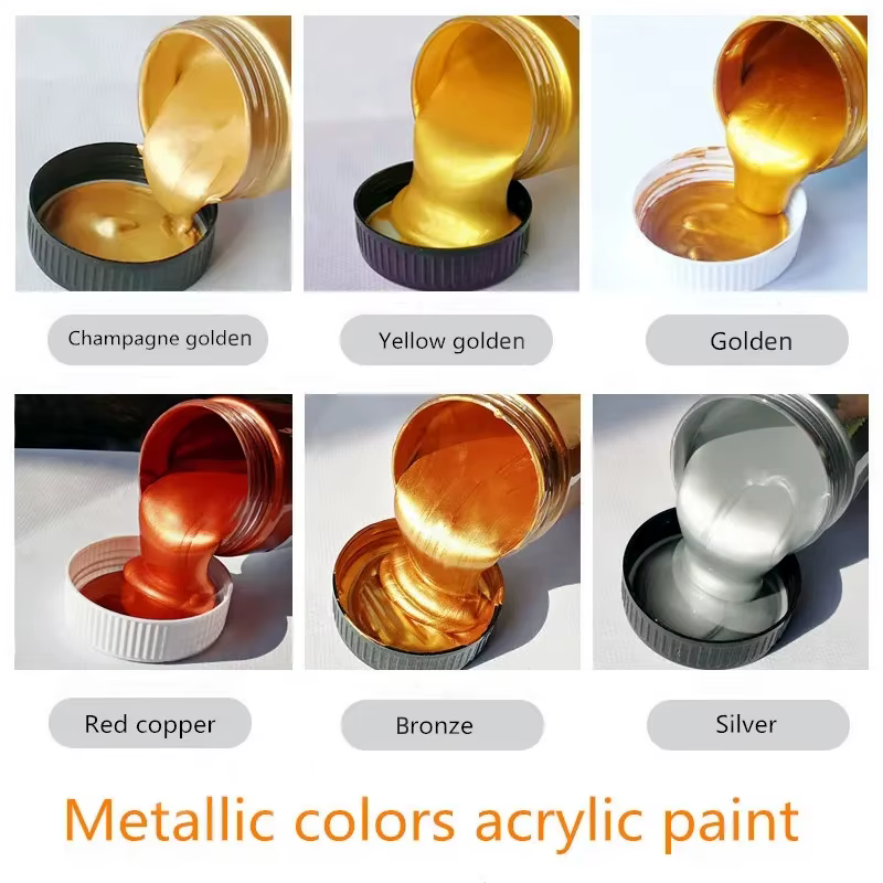 Peinture acrylique métallique dorée de 60ml