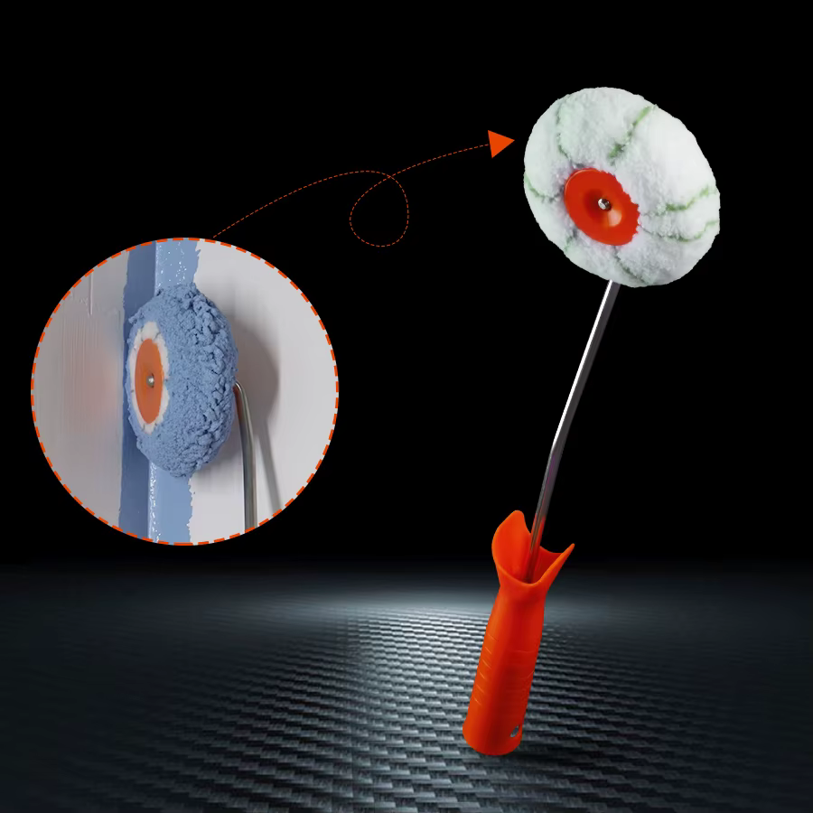 1 rouleau applicateur en forme de citrouille pour 2 peintures; Outils professionnels pour les coins intérieurs;
