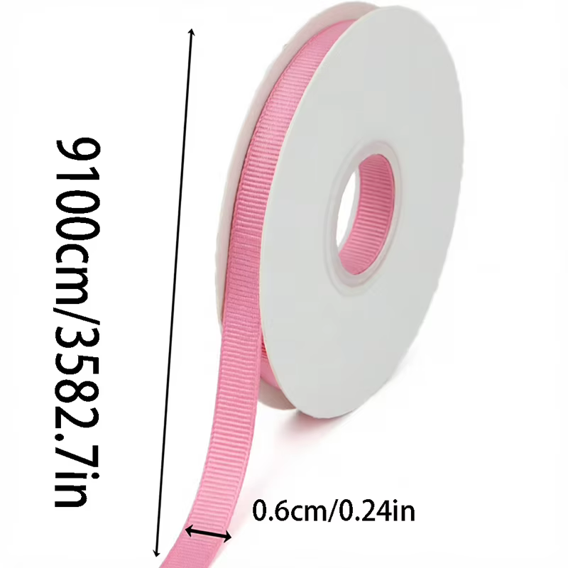 (100 Yards/Rouleau) Ruban gros-grain de 1/4 pouce (6 mm) en gros pour emballage cadeau