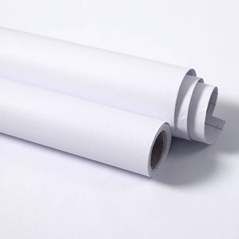 Papier peint auto-adhésif décoratif en vinyle blanc mat