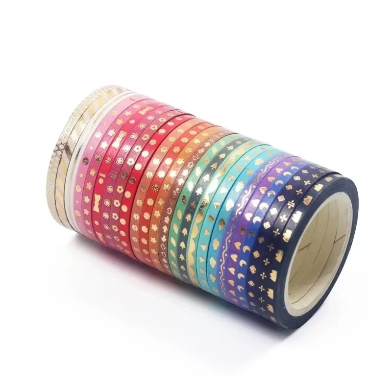 24 rouleaux de ruban adhésif Washi à motif de paillettes