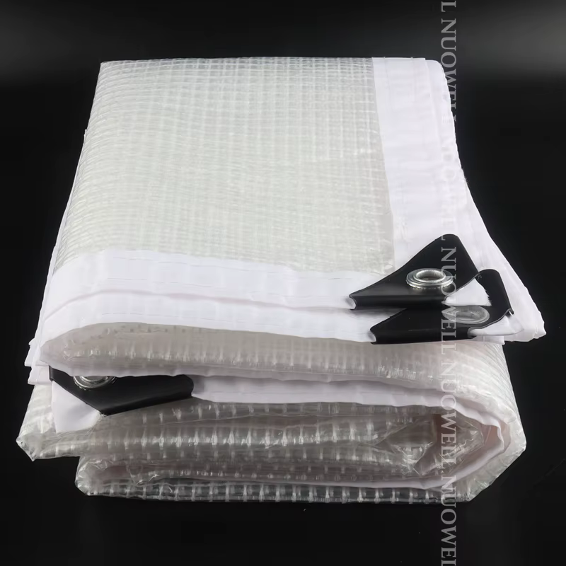 Couverture de bâche PE renforcée de 0.33mm Film imperméable pour terrasse balcon plantes abri Camp tente voiles d'ombrage visibles