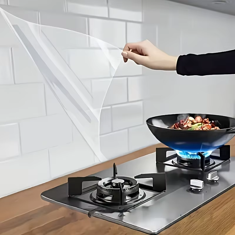 1 rouleau de film de protection mural à adhérence électrostatique transparente – Pour la cuisine