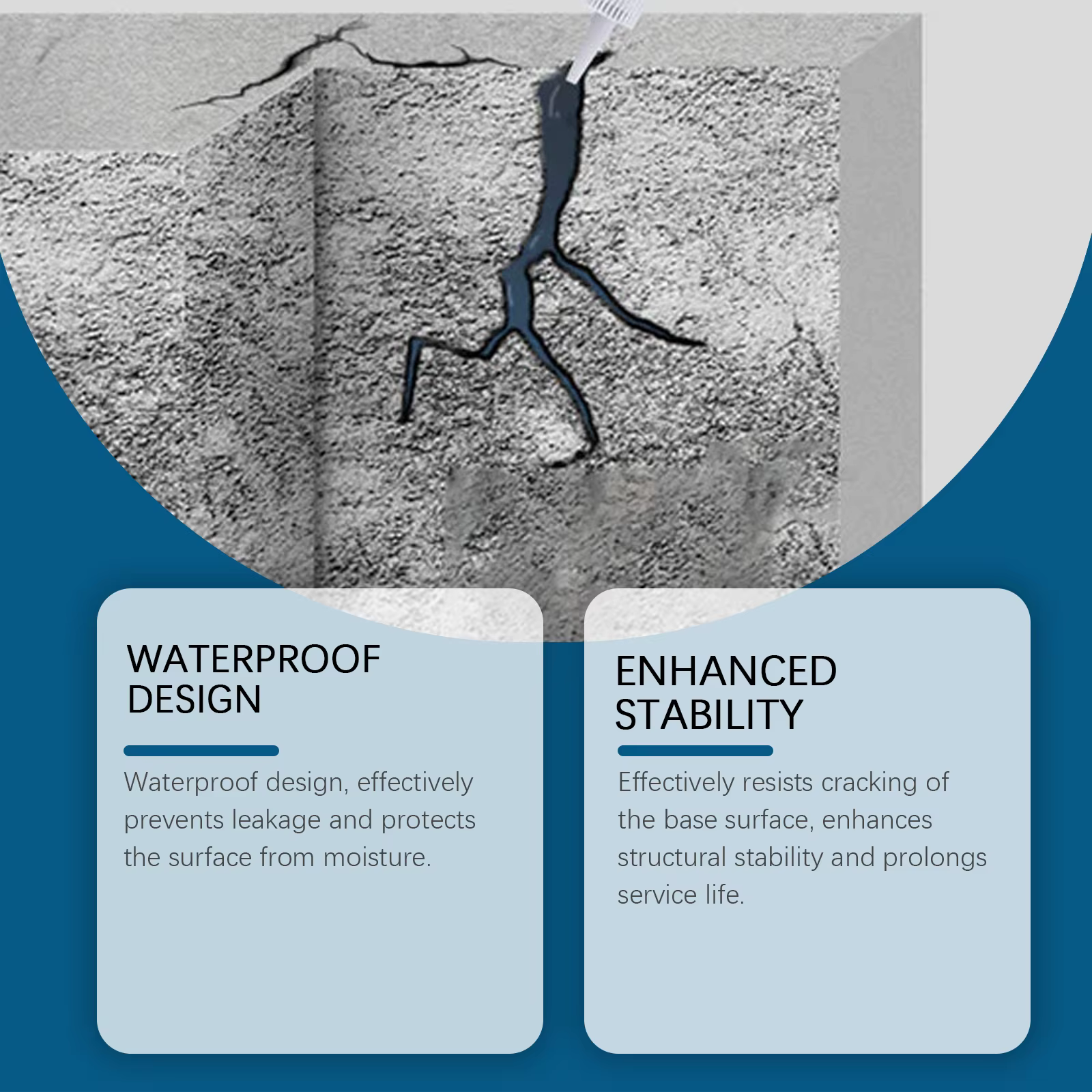 Agent de remplissage de fissures en béton