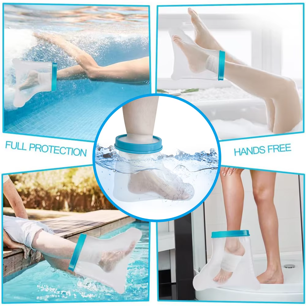 Housses de pied pour adulte, pour douche, Bandage, protecteur étanche, étanche, pour douche et bain, étanche