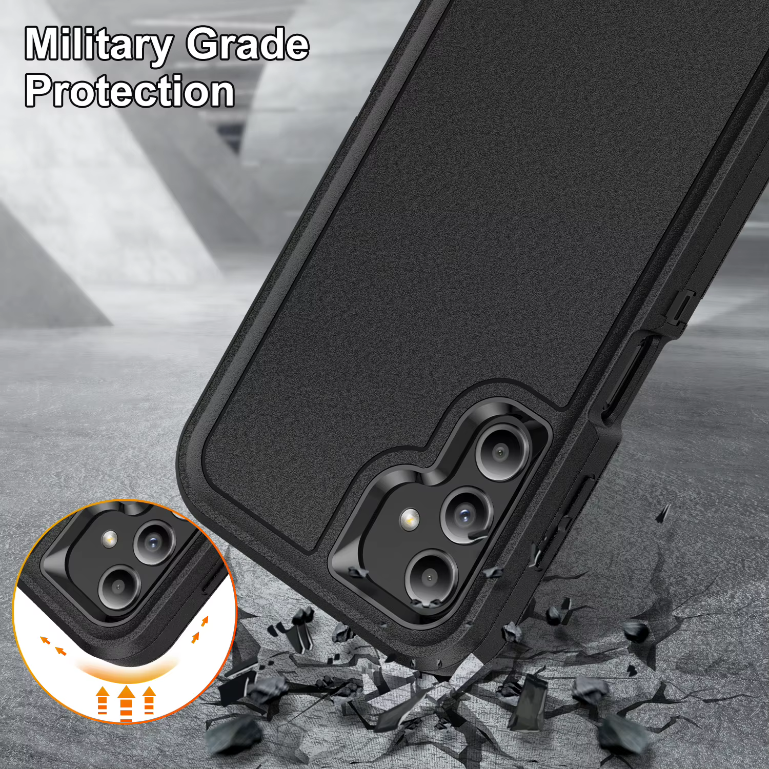 Coque de défense antichoc avec armure hybride 3 en 1, étui robuste pour Samsung Galaxy A15 A14 A13 A06 A16 A56 A36 A26