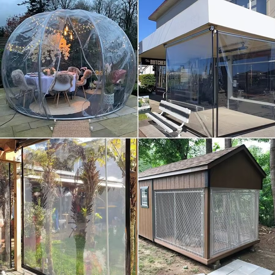 Bâche transparente et fermée en PVC
