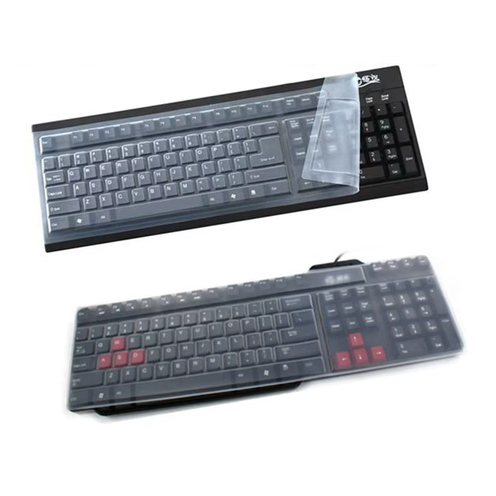 Couverture de clavier d'ordinateur de bureau en silicone étanche universel, film de protection de la peau transparente, coque anti-poussière, 1 pièce