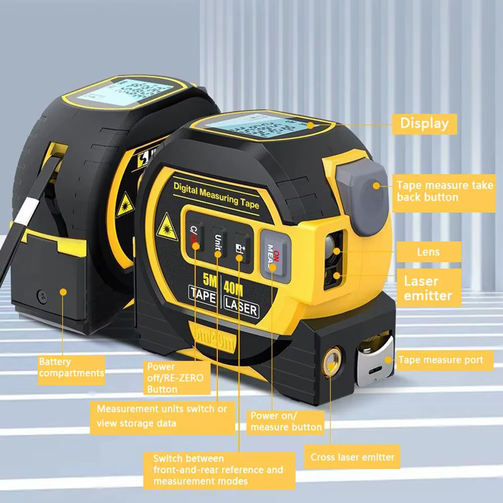 Ruban à mesurer Laser 3 en 1