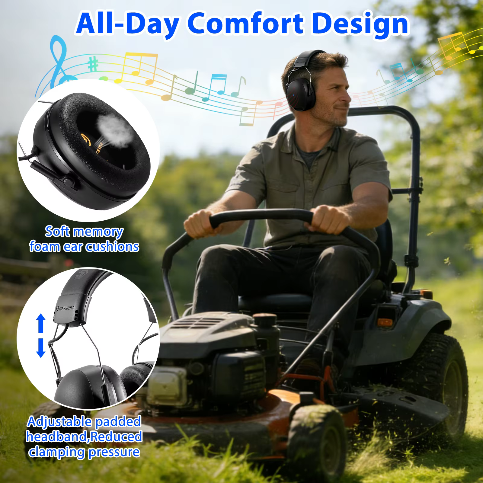 Protection auditive Bluetooth 6.0 EB20, réduction active du bruit, protection auditive pour atelier, tonte, tir