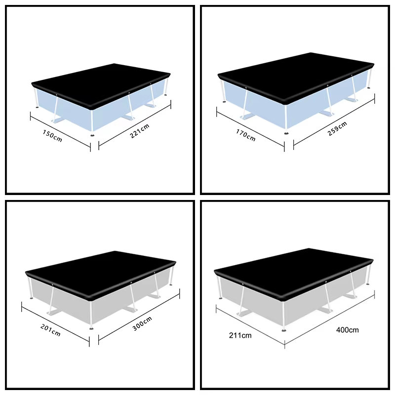 Bâche de piscine imperméable Comincia en PE, protection contre la poussière, la pluie, les UV et le soleil, bâche de protection pour piscine extérieure et jardin