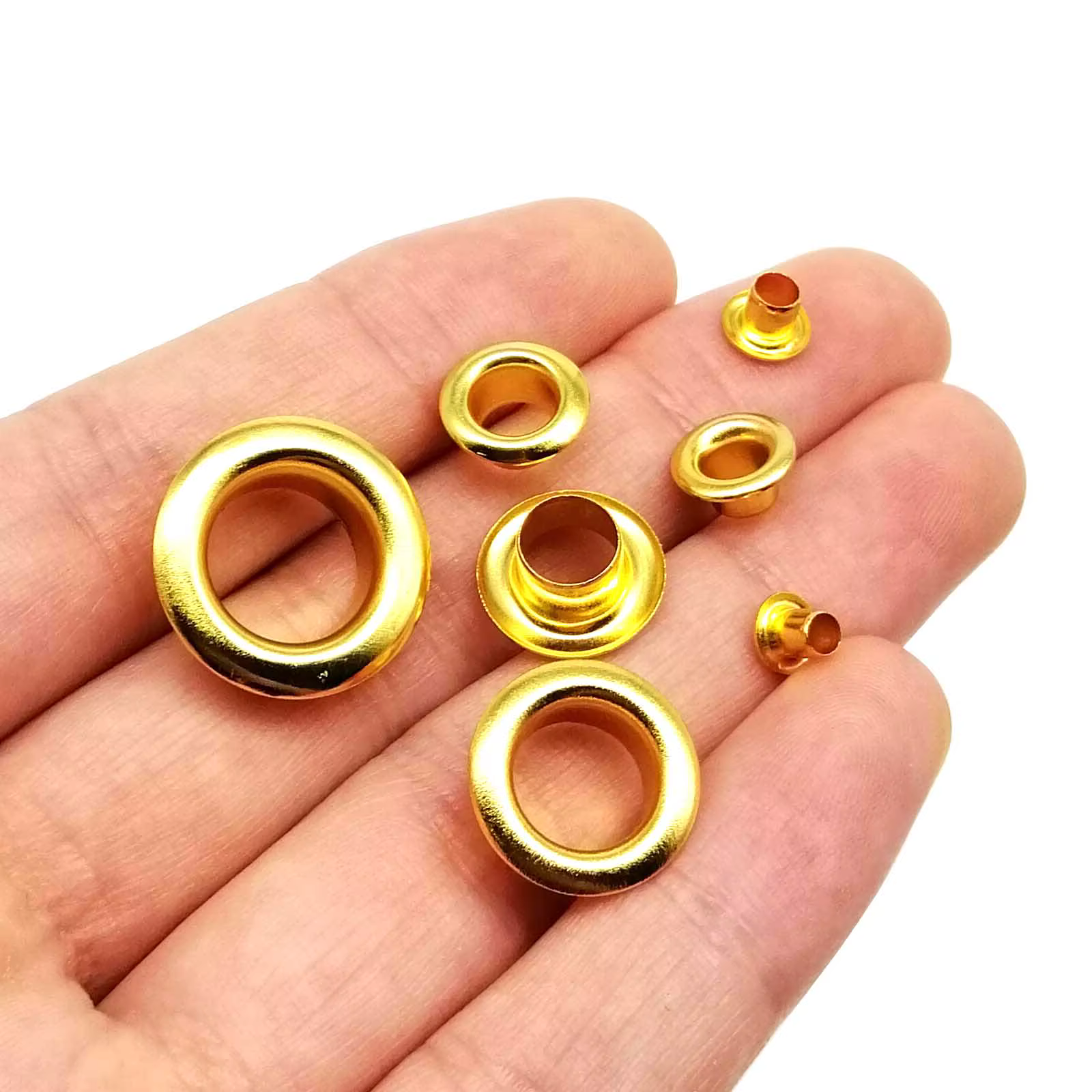 100 ensembles 2.5-12mm oeillet doré en métal de haute qualité avec rondelle œillet anneau trou d'air Rivet pour sac en cuir chaussures ceinture casquette vêtements
