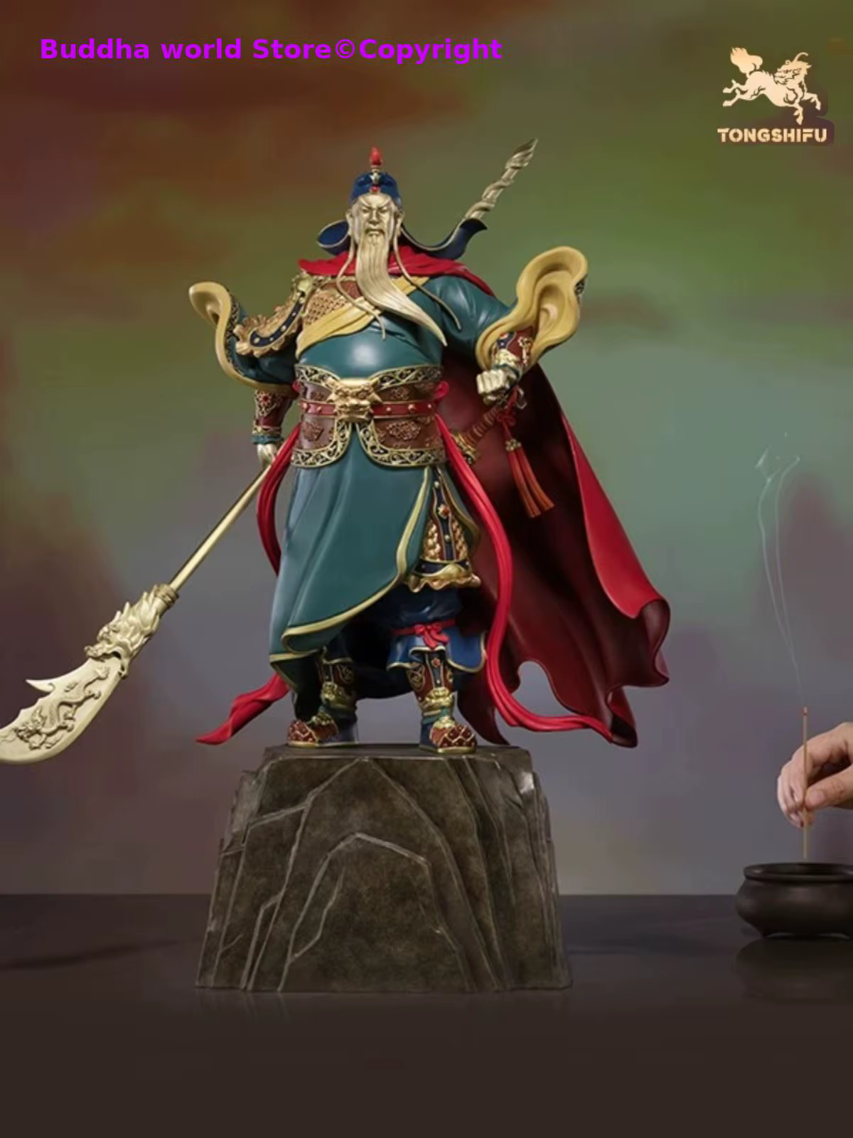 Limité haut de gamme Guan Gong dieu de la richesse dieu Protection de la famille dieu sculpture en cuivre 100% fait à la main bureau à domicile décoration de luxe