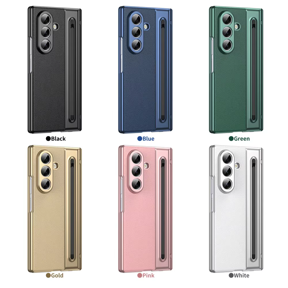 Z Fold7 luxe charnière Protection étui en cuir pour Samsung Galaxy Z Fold7 Fold 7 mode électronique stylo fente couverture avec Film de verre