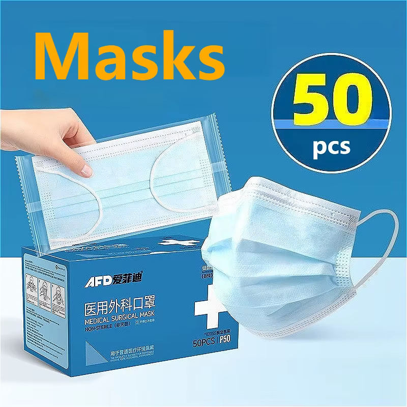 50pcs masques masque jetable masque anti-poussière Protection de sécurité respirateur masques de sécurité de santé masque de Protection au charbon actif