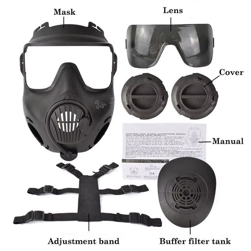 Masque respiratoire tactique de Protection masque à gaz complet pour Airsoft tir chasse équitation en plein air CS jeu Cosplay Protection