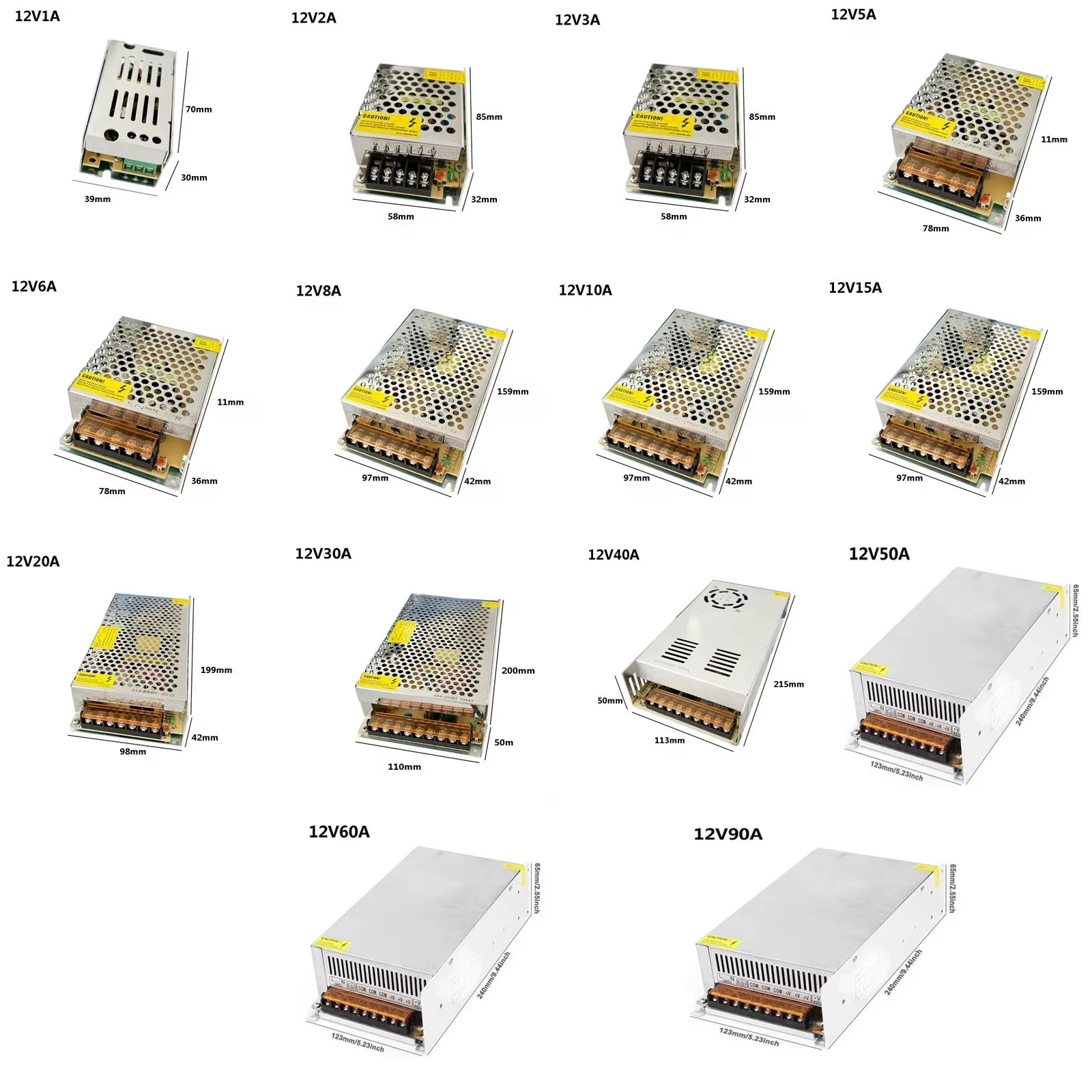 Adaptateur d'alimentation pour bandes LED AC-DC 100-240V à 5V 12V 24V 36V 1A 2A 3A 5A 10A 20A 30A, transformateur d'alimentation à découpage SMPS