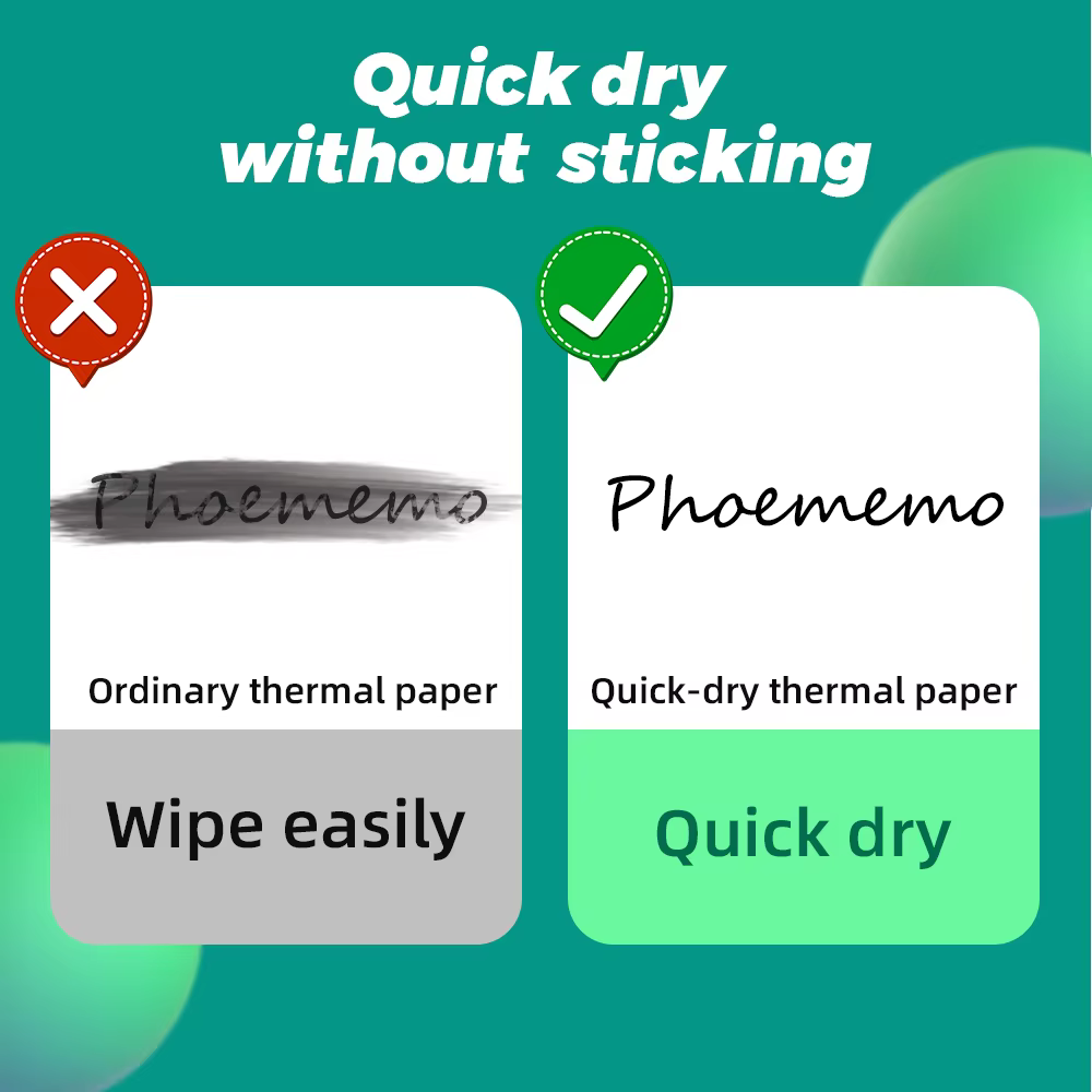 Phomemo A4 imprimante thermique papier lettre papier continu à séchage rapide adapté pour M832/M833/M834/M835 imprimante Portable 2 rouleaux