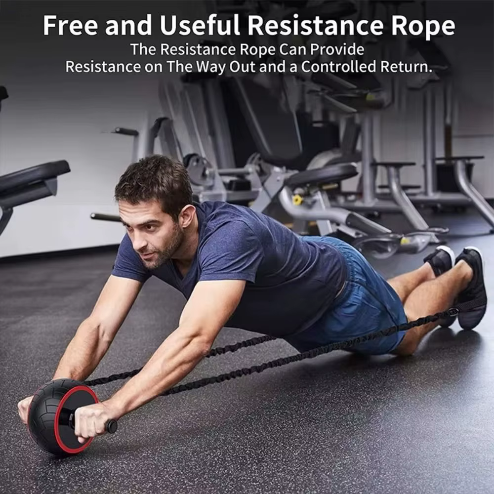 Rouleau d'exercice abdominal ergonomique à poignée ergonomique, roue simple antidérapante, rouleau abdominal à forte capacité de charge, renforce les muscles