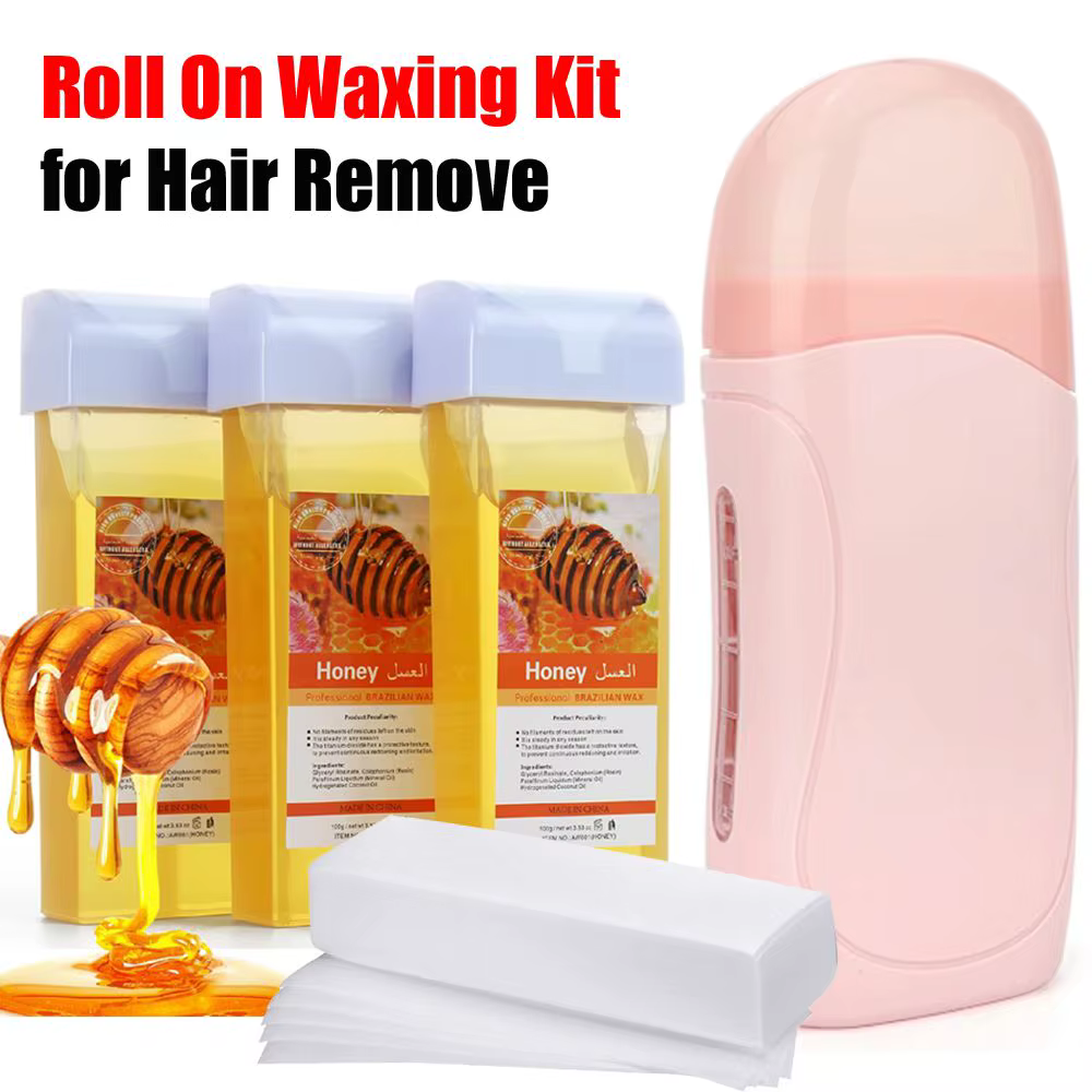 Kit d'épilation unisexe 2026 : Crème dépilatoire roll-on, chauffe-cire à cartouche, équipement et outils de chauffe-cire
