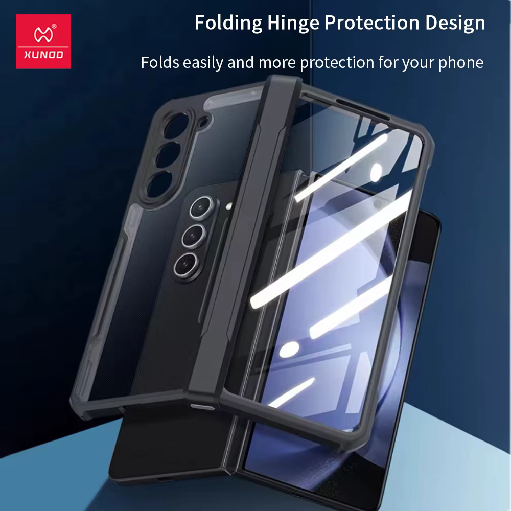 Étui pliable Xundd pour Samsung Galaxy Z Fold 3 4 5 6 Fold 7, coque antichoc avec airbag, protection en verre, PC et TPU, compatible Z Flip 4