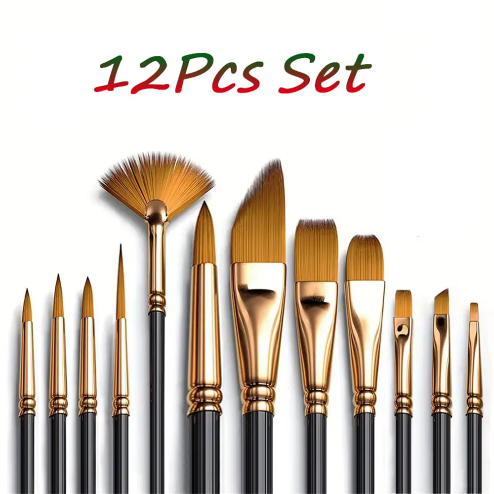 Ensemble de pinceaux de peinture professionnels à détails fins (12 pièces) – Pour l'huile