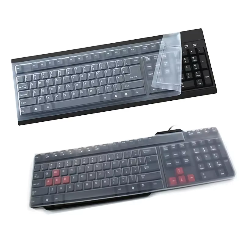 Film de protection universel en Silicone pour clavier, couverture transparente pour ordinateur de bureau, Gel de silice, bosse Concave pour clavier