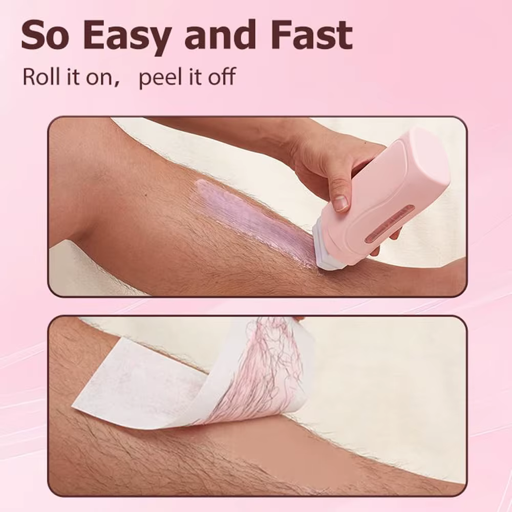 Unisexe rouleau sur cire dépilatoire crème épilation rouleau cire chauffage épilation cartouche chaude plus chaud équipement outil épilation Kit
