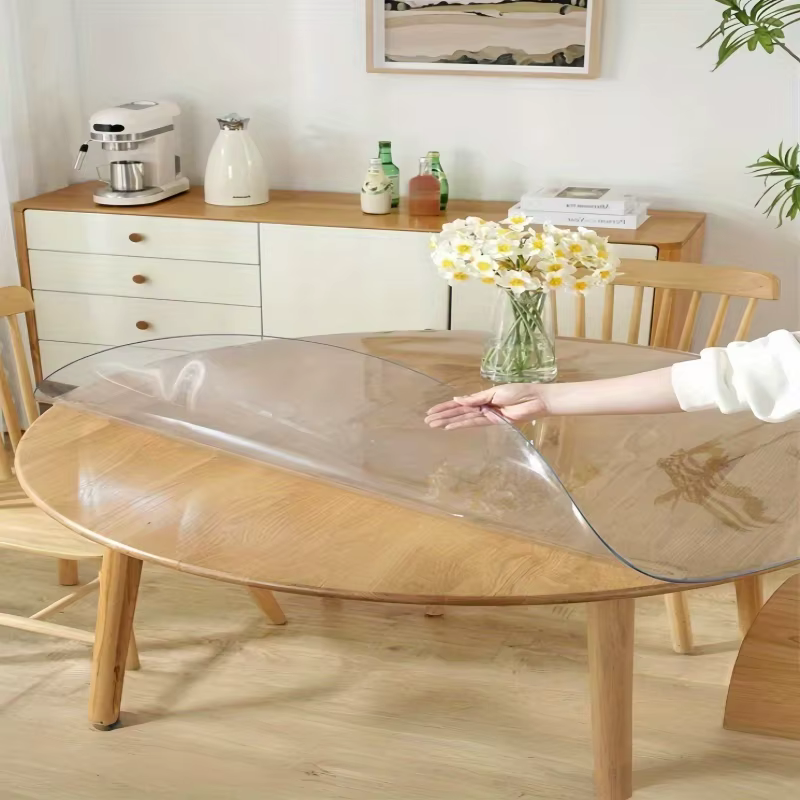 Nappe ronde transparente en PVC 120/130/140cm