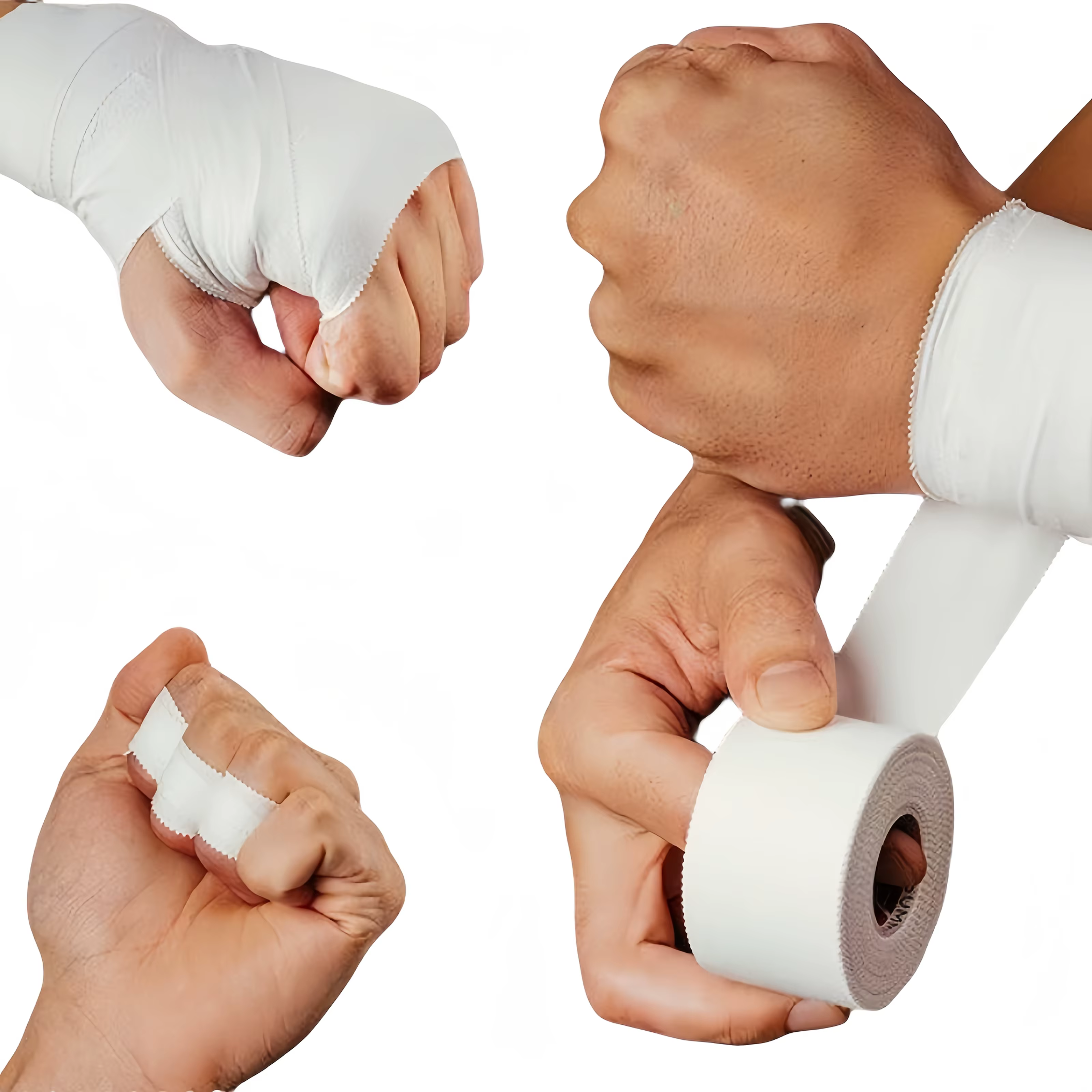 Ruban adhésif blanc pour le sport, 1 rouleau de 2,5 cm x 9 m, rubans blancs élastiques et résistants, ruban blanc spécialisé apprécié des athlètes
