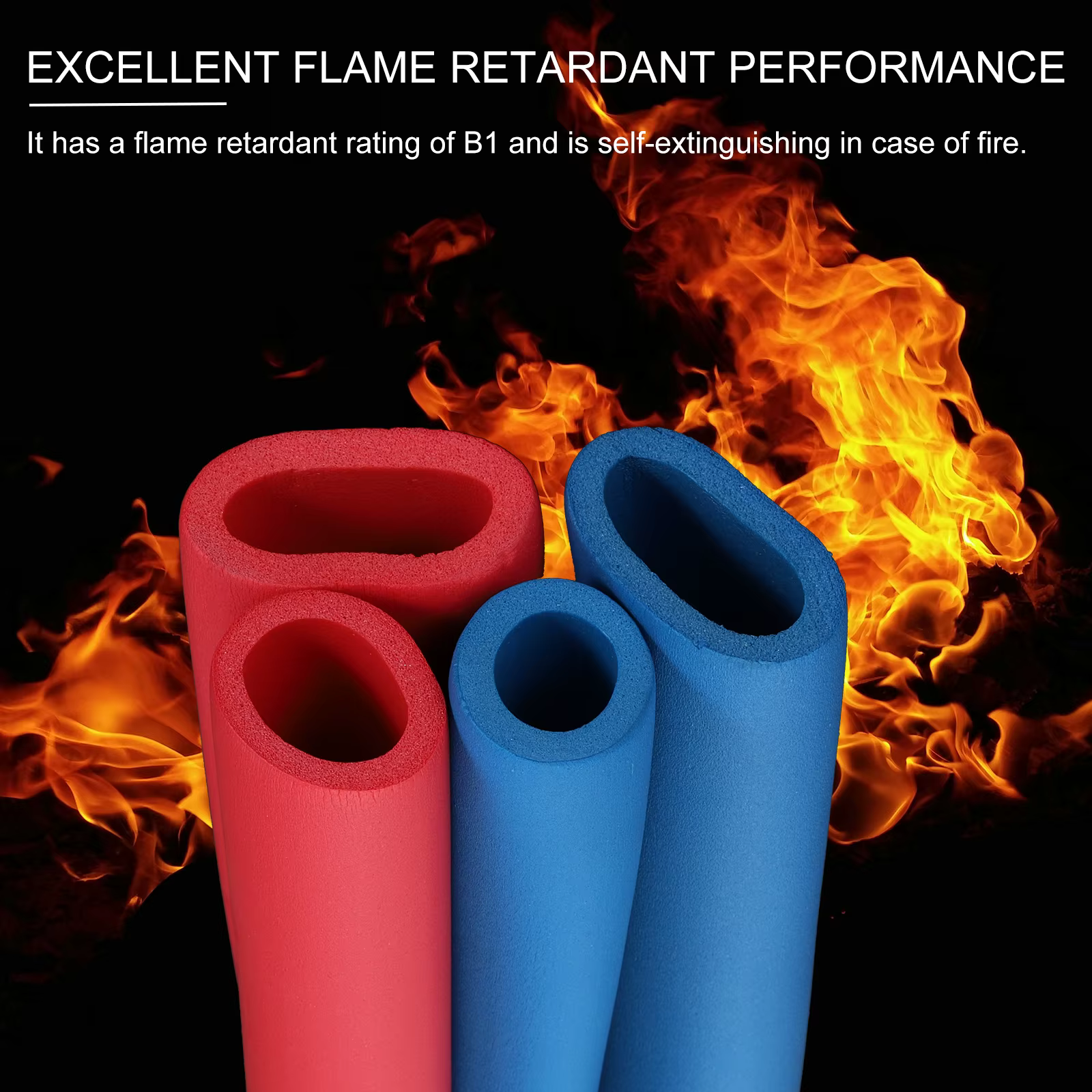 1/2Pc 1.8/2m tuyau isolation caoutchouc mousse hiver gel Protection Tube ignifuge pour eau climatisation