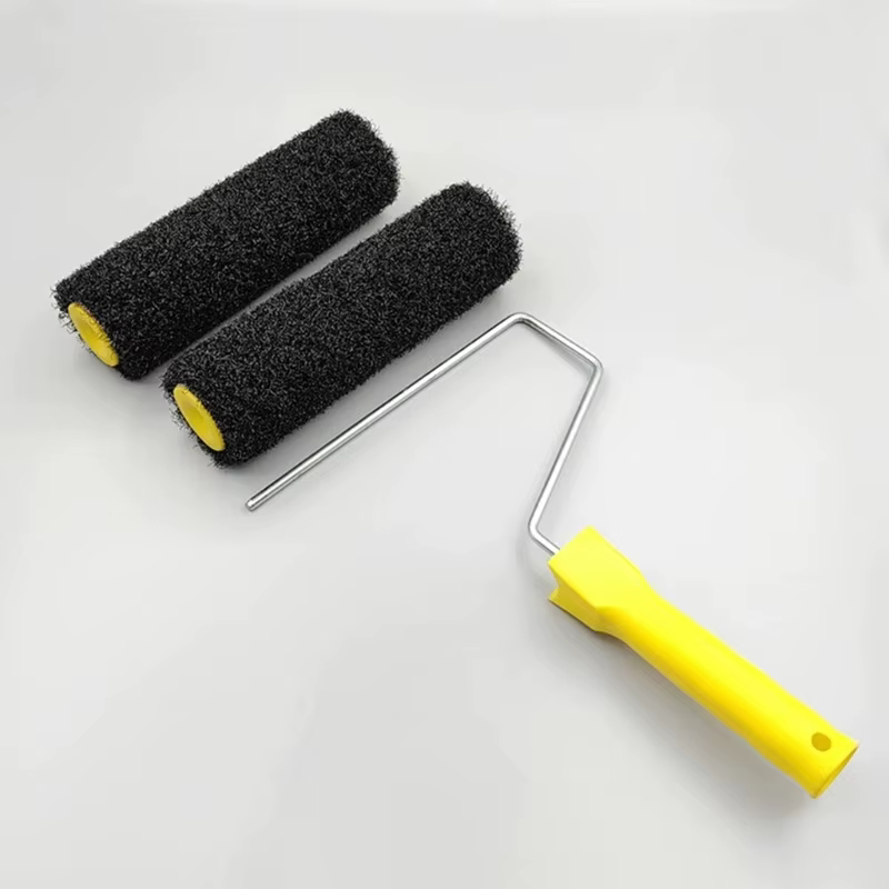 Brosse à rouleau en Fiber noire de 9 pouces pour Application de mastic