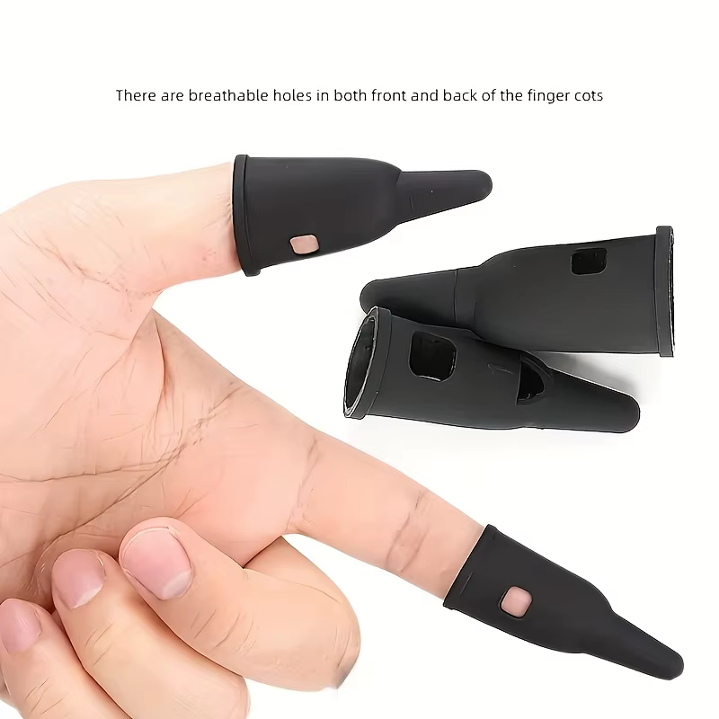 Protège-doigts en silicone ultra-doux et flexible, léger et ajustement parfait. Idéal pour les longues sessions de jeu, l'écriture et la peinture numérique