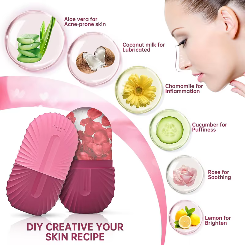 Moule à glaçons en silicone pour massage facial, accessoire de beauté, pour les poches des yeux, rétrécit les pores