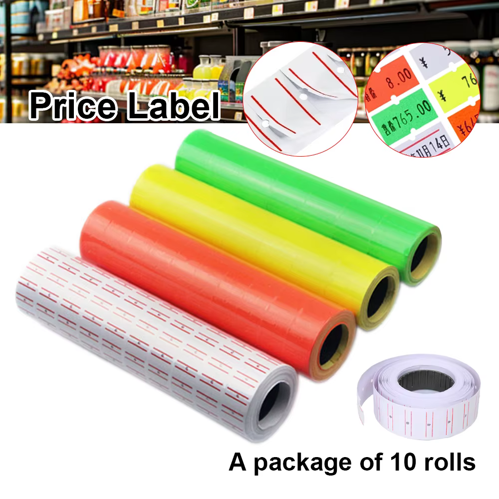 10 rouleaux d'étiquettes de prix à ligne unique