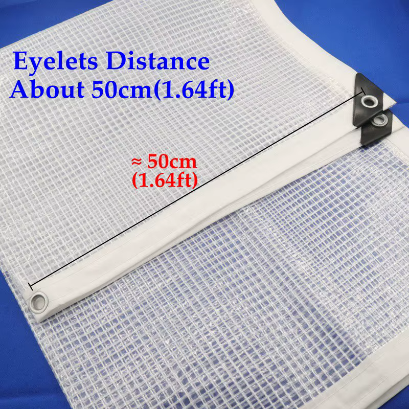 Bâche PE renforcée en maille transparente de 0.35mm