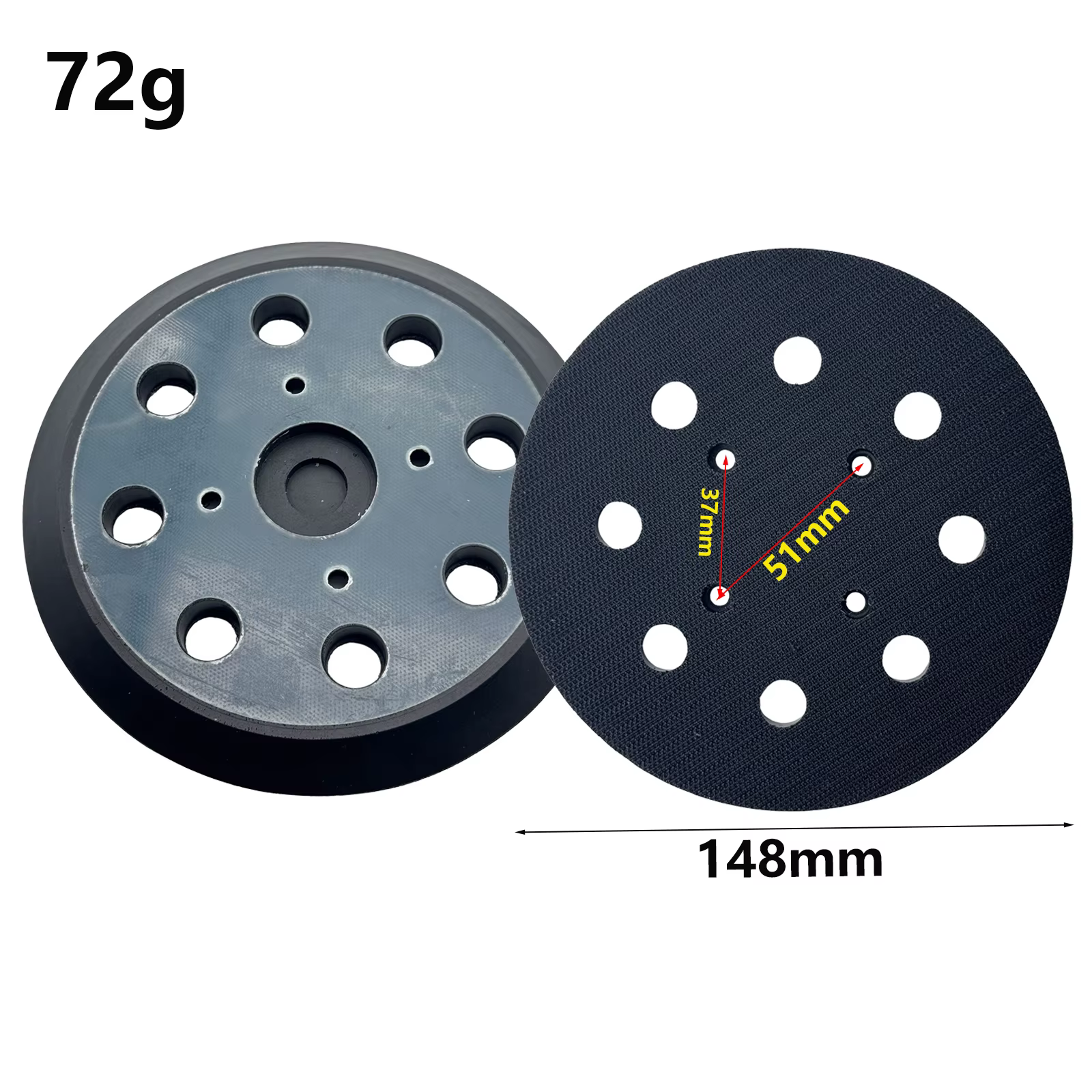 150mm 6 pouces ponceuse tampon 8 trous support disque de ponçage