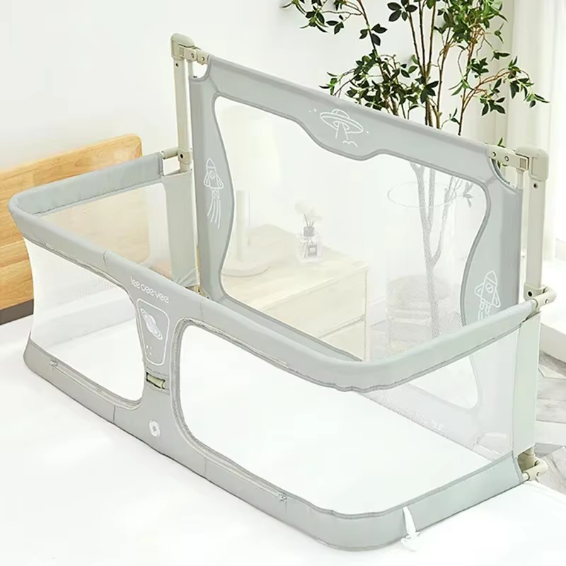 Lit de bébé pliable à double usage, Cuna de couchage pour nourrissons en bas âge, Protection de sécurité, berceaux de chevet faciles à installer