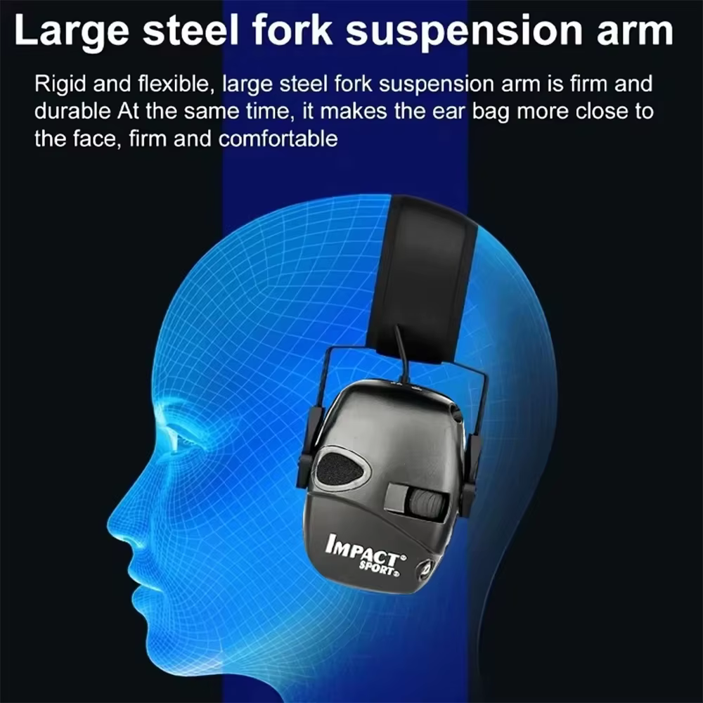 Casque de protection auditive électronique tactique pour la chasse avec étui, réduction du bruit, casque de tir