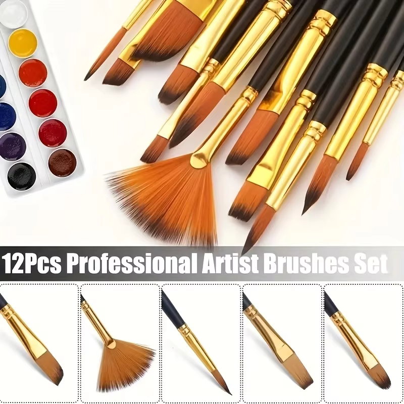 Ensemble de pinceaux professionnels pour peinture de précision (36 pièces) - Pour huile
