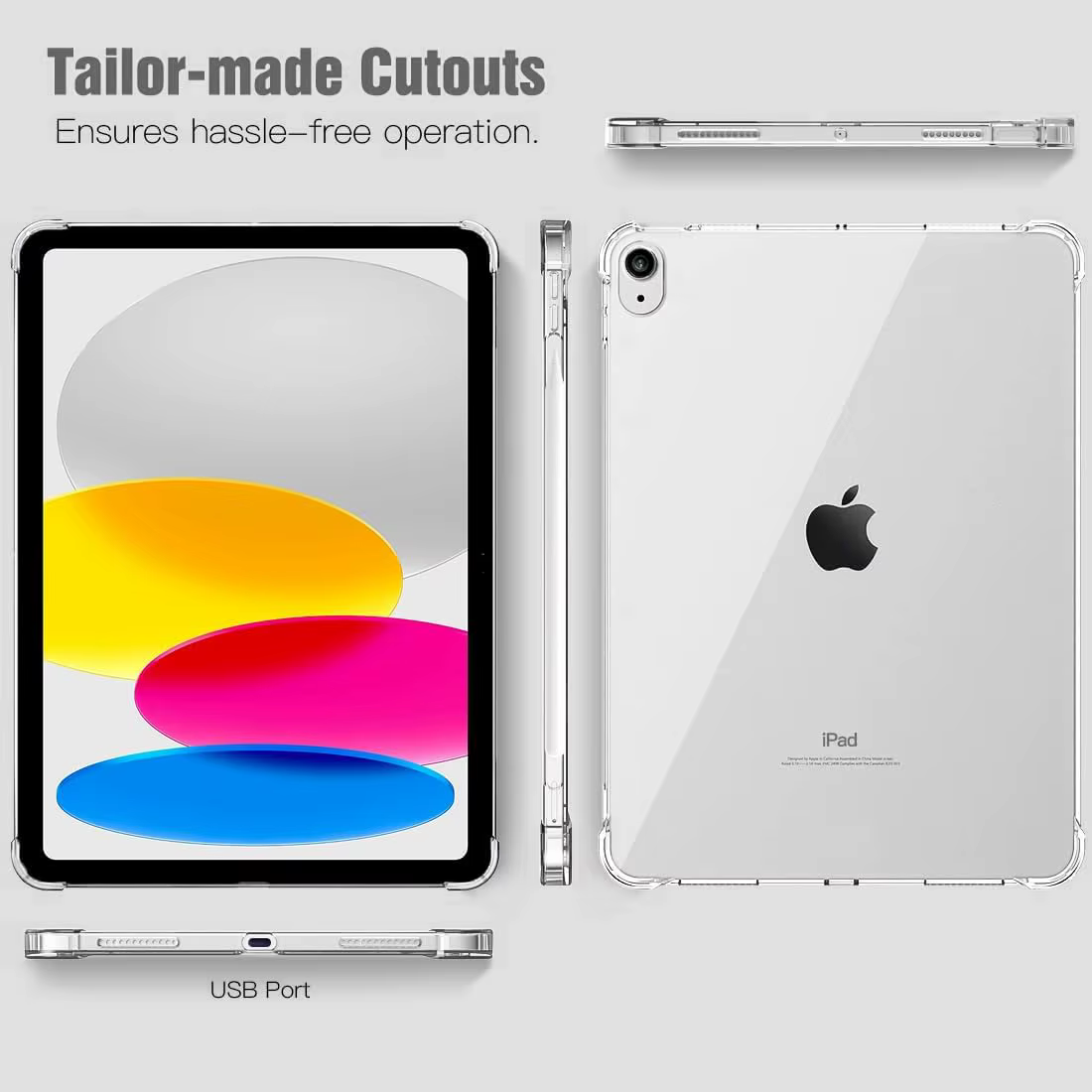 Étui transparent pour iPad (A16) 11e génération 11 pouces 2025 / 10e génération 10,9 pouces 2022, housse de protection en TPU fine, légère et antichoc