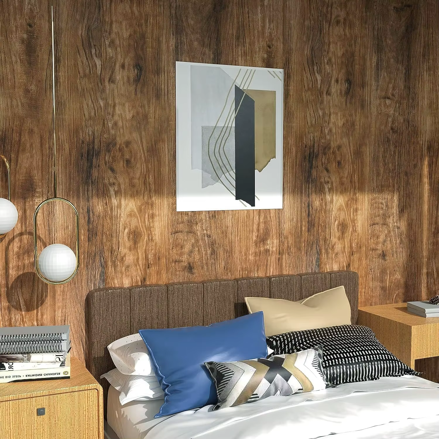 Rouleau de papiers peints en vinyle imitation bois, autocollants muraux imperméables pour la décoration de la chambre, du mobilier, du bureau, de la rénovation des placards