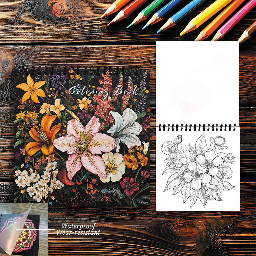 Livre de coloriage de fleurs pour adultes - 8