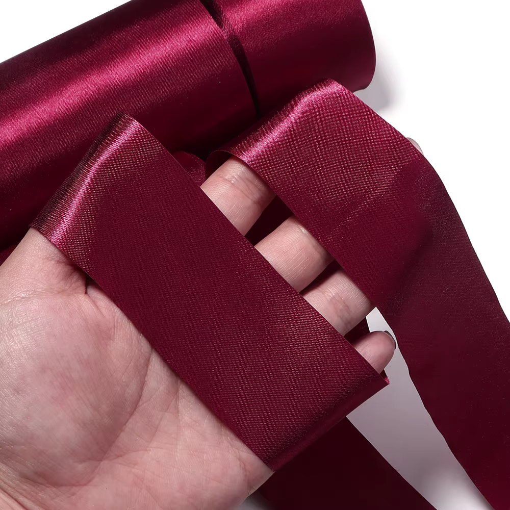 Ruban en satin rouge bordeaux 40/50/60/100/150 mm de large pour chemin de table de mariage