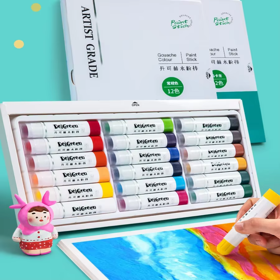 Lot de 12/24 couleurs de gouaches solides douces