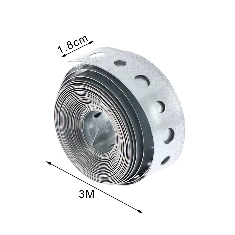 NOUVEAUTÉ! 1 Rouleau de Bande en Acier Galvanisé Pré-perforée Multi-creux pour Supports de Tuyaux et Travaux de Tôlerie