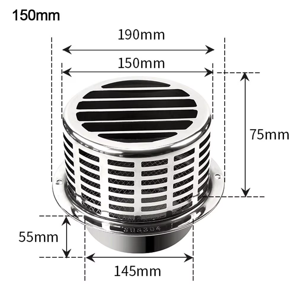Bouchon de cheminée en acier inoxydable, paroi extérieure, hotte d'échappement de fumée, capuchon de pluie ventilé, couvercle de protection de tuyau de poêle, système de Ventilation