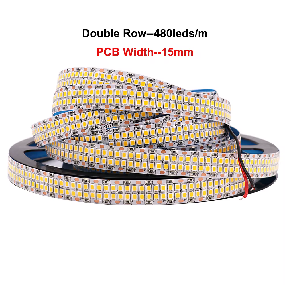 Bande lumineuse LED Flexible, 5M 10M, 12V 24V 2835SMD, 240 480 LED/m, chaud/naturel/blanc, rouge, vert, bleu, pour la décoration de la maison