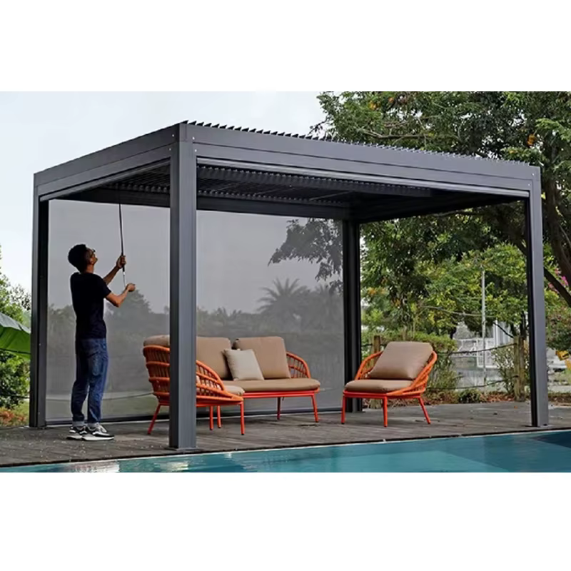 Pergola bioclimatique en aluminium 3x3m/10x10 pieds