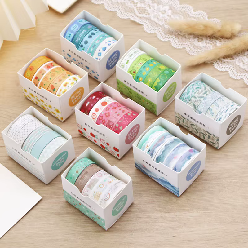 Ensemble de rubans Washi Kawaii pour scrapbooking